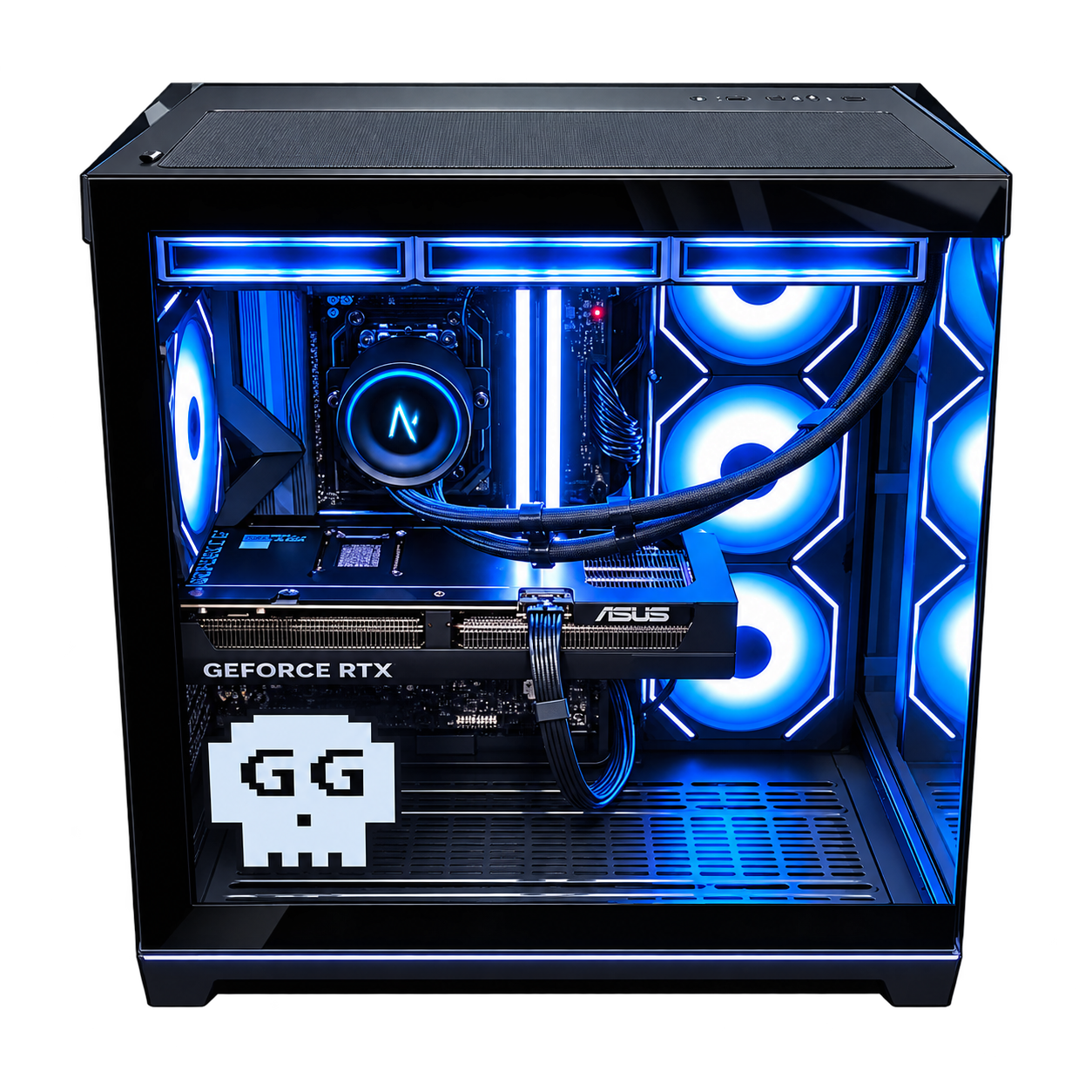 The GGREKT rig — RTX 5080 custom build
